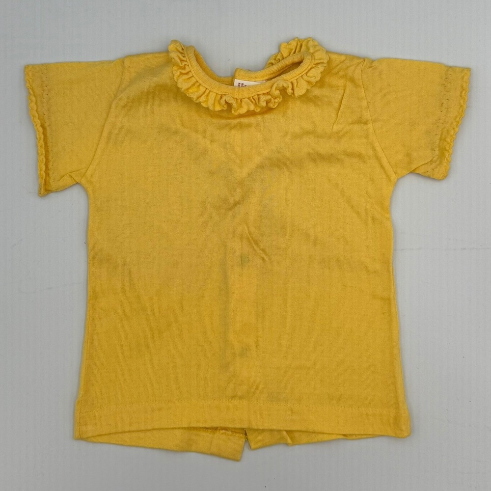 Buster Brown Yellow Cotton Ruffle Collar Snap Back Top Size‎ 18mo *READ DESC.